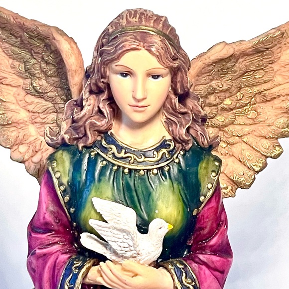 Vintage Dillard’s Hand Painted Double Sided Christmas Angel Figurine 8.5” - Picture 3 of 5